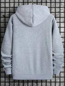 Hombre003 sudadera con capucha para hombres de manga larga con estampados modernos, ideal para las temporadas de otoño e invierno, Envío desde MéxicoSudadera de mezclilla gris con impresión de "CALIFORNIA" y "USA" que brinda comodidad y estilo contemporáneo - Gris - Ver 2