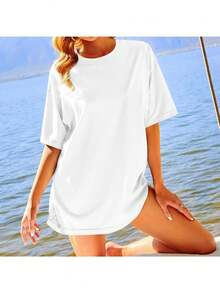 Oversized Graphic Tees For Women Fashion Cherry Printed Shirt Cute Summer Aesthetic Cotton Tshirts Tops For Teens - White - View 2