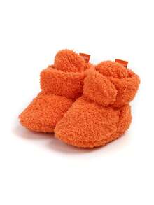 Zapatillas de bebé de calabaza de Halloween para recién nacidos, niños y niñas, lindos zapatos de calcetín de dibujos animados con suela antideslizante suave para uso en interiores, mocasines de cuna para nuevos caminantes