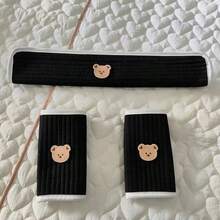 WholeNight 3件套儿童汽车安全带肩垫套、婴儿推车把手保护套、防咬口水围兜、安全带套 - 彩色 - 查看 12