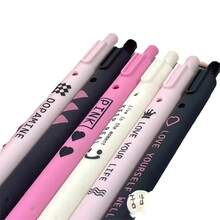 10pcs (Assorted Styles) Cute Black & Pink Heart Shaped Retractable Ballpoint Pens, High-Quality For Students, Good For Writing & Studying