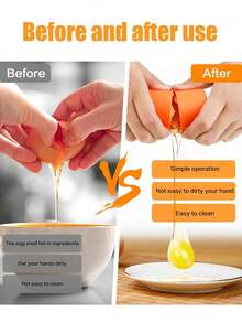 1pc Egg Shell Opener, Kitchen & Dining Easy Peel Separator Handheld Egg Cracker, Multi-Function Egg Cutter Egg Opener And Separator, Easy To Clean Manual Kitchen Separation Tool, Suitable For Cooking Camping Kitchen Tools, Durable And Efficient Household Egg Cracker, Practical Kitchenware | Easy To Clean Material - Multicolor - View 4