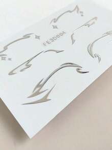 1pc 3d Silver Hot Stamping Jelly Sticker For Eye & Face - Multicolor - View 4