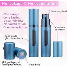 Refillable Perfume Atomizer Travel Bottle 5ml Leakproof Luxury Travel Perfume Refillable Bottle, Portable Perfume Atomizer Black - 藍色 - 查看 4