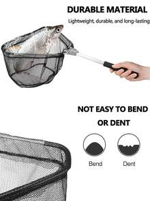 1 件伸缩手柄钓鱼抄网，有多种淡水尺寸可选，适合男士和女士，可伸缩 40-63 英寸，可折叠，耐用尼龙网，适合鳟鱼、鲤鱼和咸水钓鱼 - 白色 - 查看 4