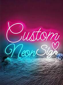 1 pieza Luz de neón personalizada, Luz de neón de 2 líneas, Luz de neón de gran tamaño, Letrero de neón LED personalizado, Letrero de neón LED con atenuador, Luces de colores, Letrero de neón para recepción de boda, Conexión USB, 3 niveles de brillo, Letrero de neón de texto personalizado, Letrero de neón para boda