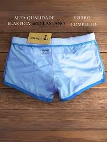 Sunga Boxer - Modelo Highway - Proteção UV50 - Com Bolso - Forro completo - Original Bienpati - Moda praia - Dryfit - Mini boxer - Moda Masculina - Praia - Academia - Fitness - Azul - Visão 7