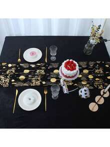 1 pieza 28.35x120/196.8 pulgadas Tapete de mesa con estampado de globos y fuegos artificiales para cumpleaños, Tapete de mesa de cumpleaños para celebración de fiesta de cumpleaños, decoración de mesa de cocina y comedor para fiestas en interiores y exteriores, adecuado para fiestas en el hogar y días festivos