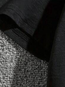 Camiseta de algodón para hombre, algodón 180G, negro, fuente gótica Anime Sport People Print, cuello suelto, ajuste unisex, muy transpirable y cómodo, lavable a máquina, talla S-3XL, una pieza clave para todas las estaciones, estilos casuales y deportivos, imprescindible para la comodidad y el estilo, y se puede regalar como regalo navide?o - Negro - Ver 3