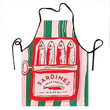 Kitchen Apron With Olive Oil And Wild Sardine Design, Suitable For Cooking And Baking Enthusiasts, Baking Accessories