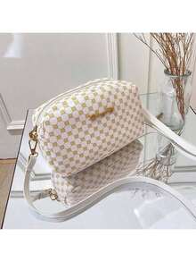 Tassel Small Messenger Bag For Women Lingge Embroidery Camera Female Shoulder Bag Fashion Chain Ladies Crossbody Bags - White - View 8