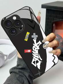 Fashionable Shark Logo Graphite Black Glass Material Phone Case Compatible With Apple 16 Pro Max/15 Pro Max/14 Pro Max/14 Plus/13/13 Pro Max/12 Pro/11 And Galaxy S25 Ultra/S24 FE/S24 Ultra/S23/S22/Note20 Ultra/A56/A55/A16/A54/J6, Redmi Note 14 Pro/13/12, Mi 14T Pro/13T Accessories - Black - View 5