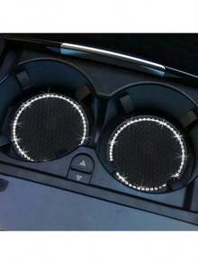 2pcs Multicolor Sparkling Car Cup Holders, Universal Vehicle Cup Holder Inserts, 2.75 Inch Rhinestone Anti-Slip Silicone Car Accessories, Fit Most Car Models - Multicolor - View 7