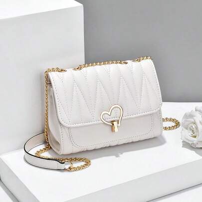 Cómodo bolso cuadrado para mujer, moderna decoración de cadena con solapa acolchada, bolso bandolera con relieve de diamantes, billetera de cadena vintage para mujer, elegante bolso de hombro con correa ancha, adecuado para niñas, mujeres, estudiantes universitarias, estudiantes de primer año y trabajadoras de cuello blanco, perfecto para oficina, universidad, trabajo, negocios, desplazamientos, actividades al aire libre, viajes, senderismo.