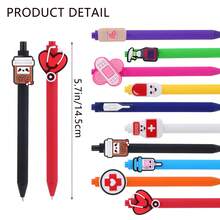 1Pc/5/10/15/20 Pcs Nurse Ballpoint Pens, Fun Doctor Nurse Accessories, Black Refill Gel Pen Set, Nurses Day Gift For Medical Assistant Students, Licensed Practical Nurses, School Nurses, Nursing Instructors - Black - View 2