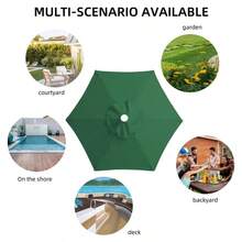 مظلة حديقة خارجية 3م 6/8 أضلاع، غطاء مظلة موز، غطاء مظلة واقية من الشمس، غطاء مظلة أثاث، سطح استبدال متعدد الألوان مقاوم للماء (الغطاء فقط)، سهل التنظيف، مناسبة للشاطئ والشرفة والخارج والمتجر