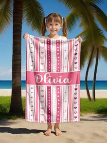 Personalized Kids Beach Towel,Summer Birthday Gift For Kids,Summer Vibes,Girls Beach Trip,Custom Beach Towel,Swimming Pool,Beach Decor,Christmas Gift Supplies