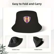 Wismut Aue S Fisherman Hat - Lightweight, Adjustable, And Breathable Polyester With Geometric Pattern - Perfect For Outdoor Activities, Father'S Day, And Sports Events, Outdoor Headwear| Adjustable Headgear| Lightweight Hat - 黑色 - 查看 3