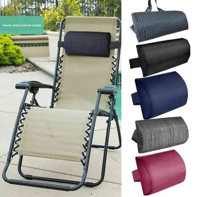 Cojín de tumbona de jardín, almohada para el cuello, reposacabezas reclinable, almohada para silla de playa, almohada para descanso en terraza de campamento