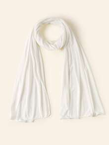 Seidenes, einfarbiges Kopftuch, langer Schal, minimalistischer Stil, perfekt als täglicher Stirnband-Kopfschmuck, weiches Hidschab, klassisches Turban-Accessoire für Abaya-Kleidung - Babyblau - Übersicht 3