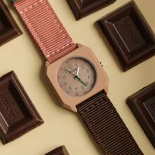 1 pieza Reloj de cuarzo minimalista y resistente al agua para mujer de la marca CILOA - Marrón Chocolate - Ver 2