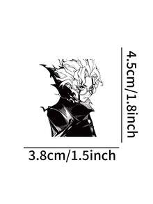 53 件单色漫画风格动漫贴纸包：黑白漫画面板贴花，适用于笔记本电脑、水瓶、手机壳、笔记本和滑板装饰 - 黑色 - 查看 3