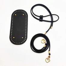 3 Piezas Kit de Fabricación de Bolsos DIY con Cadena, Base de Bolso de Cubo de PU y Correa para el Hombro, Accesorios de Bolso de Ganchillo