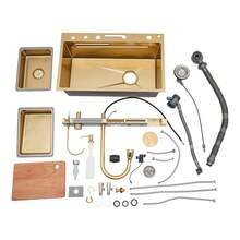 YUNRUX Digital Waterfall Sink, Waterfall Kitchen Sink, Digital Display Waterfall Sink - Gold - View 7