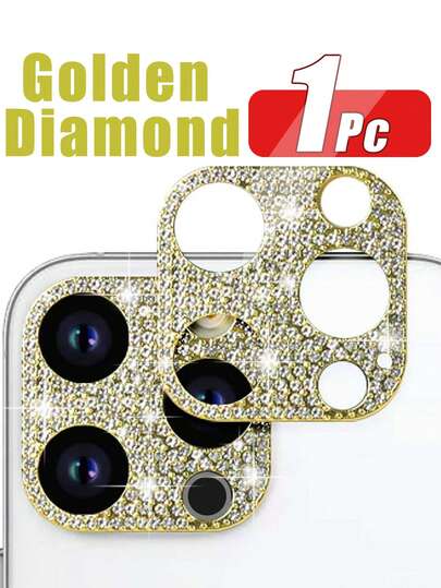 （1 片装）适用于 16 Pro Max 的闪亮相机镜头保护膜，3D 闪光水晶钻石水钻防刮花闪亮圆点金属装饰贴纸保护膜，玫瑰金，兼容 系列，适用于手机壳，是生日、送给家人、朋友、日常保护、办公室、家居的理想之选。闪亮水晶镜头保护膜，相机盖防水、防震、防摔、防刮花。