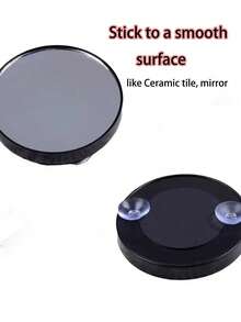 Espelho de aumento 50x com pinça de ventosa e pinça de precisão para remoção de pelos. Espelho de maquiagem com aumento de 50x, pinça para sobrancelhas e acessórios para maquiagem dos olhos. Ideal para maquiagem precisa de perto, remoção de pelos, remoção de cravos, limpeza facial, uso de lentes de contato, etc. Ótimo custo-benefício. Ideal para presentear. Maquiagem, ferramentas de maquiagem, produtos baratos, presentes, presentes para mulheres, presentes de Natal. - Preto - Ver 3