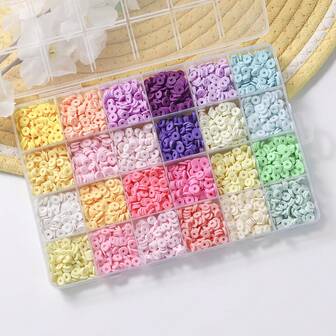 En uppsättning med 4000 pärlor, 6 mm mjuka lerark, för att göra armband och armringar, med 10/12/15/24 färger av polymerlera pärlor, vilket gör dem till en perfekt gör-det-själv-present till familj och vänner.