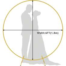 1 Set Diameter 1.8m/2m Round Metal Wedding Arch, Balloon Arch Decoration Stand, Photo Booth, Wedding Ceremony, Anniversary, Birthday, Bridal Shower, Photo Background - Gold - View 5