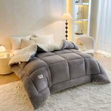 1pc Reversible Warm Fleece Blanket, Suitable For All Seasons