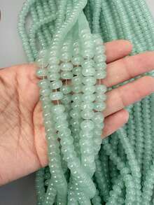 100pcs 5mmx8mm Imitation Jade, Agate, Abacus Beads, Solid Color Spacer Beads, Wheel Beads, Jewelry DIY Accessories, Bracelets, Keychains, Necklaces Craft Decorations, Beads Materials, Colorful, Can Add Inspiration To Your Creations - Imitation Jade Flower Blasting 5*8mm - View 18