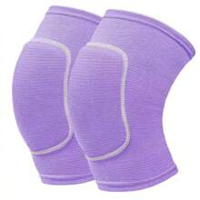 一双排球护膝，适用于舞蹈者男女柔软透气膝盖保护，足球舞蹈瑜伽网球跑步骑行使用 - 彩色 - 查看 28
