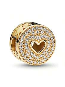 1 Pc Romantic Golden New Round, Love, Eternal, Rabbit, Butterfly, Bee, Flower Beaded For Women DIY Bracelet And Necklace Gift For Mom, Friends, Girls