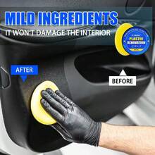 Universelle Auto Kunststoff Reparaturcreme, Gummi Schwärzungspaste, Reifen Schwärzungspaste, zum Reparieren und Entfernen von Verblassen und Oxidationsflecken an Innen- und Außenverkleidungen von Fahrzeugen, geeignet für Autodekorationen, Stoßfänger und Außenspiegelgehäuse. - Verschiedenfarbig - Übersicht 9