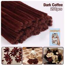 200/450根多色加粗雪尼尔绒条，散装彩色毛绒棒，9种颜色，适用于DIY工艺品和艺术项目，可作绒球，适用于情人节、母亲节和复活节装饰 - 彩色 - 查看 64