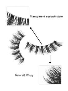10 Pairs D-Curl False Eyelashes,3D Faux Mink Lashes,Natural Full False Eyelashes ,Invisible Transparent Stem,Naturally And Fluffy Unique Design,Natural Look, Dramatic Lashes,Suitable For Daily Wear - 俄羅斯條狀假睫毛 - 查看 5