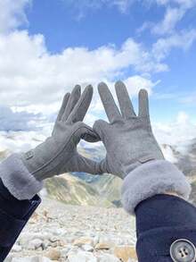 1 Đôi Găng tay cảm ứng ngoài trời ấm áp cho nữ, Găng tay dày chống gió, chống lạnh, mùa thu/đông - Nhiều màu - Xem 10