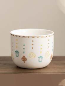 1 pieza Taza de cerámica con diseño de estrella y luna, taza con patrón de farolillo, taza de té rústica hecha a mano, regalo de cumpleaños creativo, vajilla para cafetería y restaurante