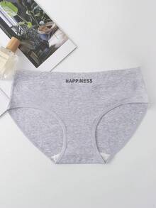 7pcs Soft Comfortable Maillard Colored English Letter Print Women's Briefs - Multicolor - View 7
