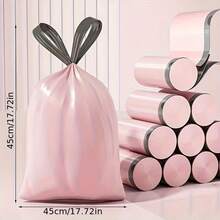 100 个超大加厚超强浅蓝色塑料垃圾袋，带黑色系带手柄 - 45 厘米 X 78 厘米，耐用防漏，适合家庭和办公室使用，家庭整理 | 系带封口 | 耐用塑料袋 - 彩色 - 查看 7