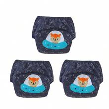 3/6片装可重复使用婴儿尿布，刺绣可重复使用婴儿训练内衣，男孩女孩学习内衣，透气，柔软舒适 - 彩色 - 查看 24