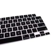 1PC Multilingual Black&Pink Silicone Keyboard Cover Skin US Layout Compatible With Mac Book Air 13.6"/15.3" (2021-2025, M2-M4, A2681/A2941/A3113/A3240/A3241) & Pro 14"/16" (M1-M4, A3403/A2991/A2485/A2442) , Silicone Keyboard Protector-Russian Arabic Korean Spanish Thai Taiwanese French - ANSI Layout (US Version) - View 9