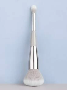 1pc Dual-Ended Powder Brush + Blending Brush 2-In-1 Portable Makeup Brush