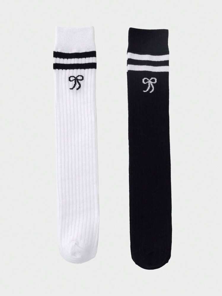 1 Pair/2 Pairs/4 Pairs Kids Over-The-Knee Socks, School Style Calf Socks, Versatile Long Tube Socks For Girls, Spring/Summer - Multicolor - View 23