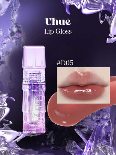 Uhue Son bóng D05, bóng như thủy tinh, độ bóng cao, màu sắc đậm đà, dưỡng ẩm, sắc tố nhẹ, dễ thoa, dưỡng ẩm lâu trôi, cảm giác thoải mái khi sử dụng, món quà tuyệt vời, 3ml/0.1 fl oz