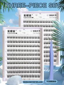 240/120簇假睫毛，10/11/12毫米混合簇，C 0.07，自然妆效，DIY睫毛嫁接，假睫毛，自然簇状，角色扮演假睫毛，10排免胶佩戴，自然纤长假睫毛，女士眼妆，派对夜店妆容工具，新手猫眼假睫毛，自粘假睫毛，扇形亲肤超轻，万圣节睫毛妆，圣诞节睫毛，睫毛簇，单根假睫毛，睫毛，假睫毛 - 黑色 - 查看 9