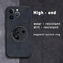 Funda magnética para teléfono con diseño de pez Yin-Yang, imitación de piel de oveja, compatible con phone 12, 13, 14, 15, 16 Plus y Pro. Elegante y de alta calidad. Un regalo excelente. - Colores mixtos 4 - Ver 5
